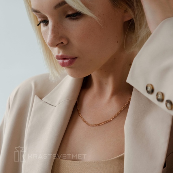 Цепь из красного золота 585, плетение «Ромб двойной»